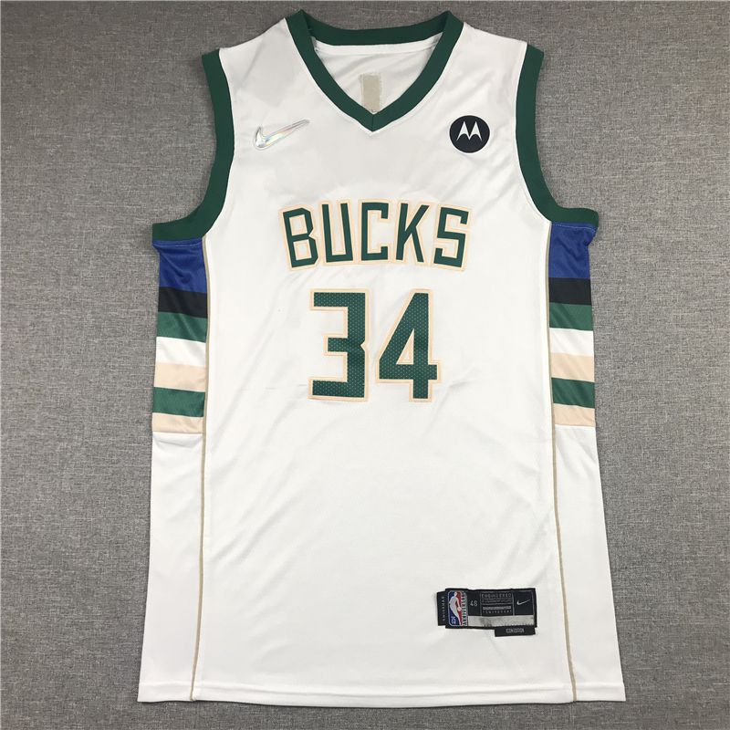 Men Milwaukee Bucks 34 Antetokounmpo White Nike 2022 Game NBA Jersey